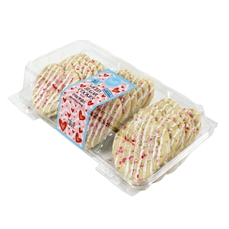 But'r Baking Co. Heart Drizzle Sugar Cookies- 18 Count