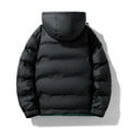 thumbnail image 6 of Timoontee Men's Padded Hooded Coats Casual Comfy Hoodies Thickened Warm Coats Solid Zip Up Quilted Outerwear Coat Winter Trendy Coats with Zip Pocket Black L, 6 of 6