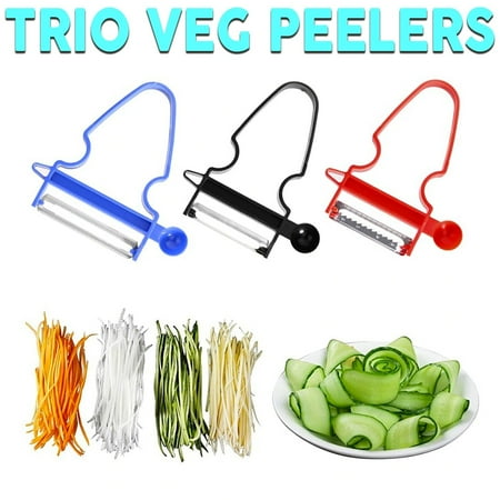 

3Pcs Peelers & Trio Set of 3 Vegetables Julienne Grater Kitchen Helper Easy Slicer Cutter Peeler Remover Opener Multicolor