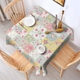 thumbnail image 2 of Pioneer Flower Floral Print Pattern Square Tablecloth, Waterproof Wipeable Spillproof Washable Table Cover for Home Kitchen Party Decor, 42"x42", 2 of 6