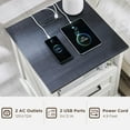 thumbnail image 3 of XgoodX 18" Farmhouse Nightstand with Charging Station,End Table with 2 Drawers Storage,Side Table,Bedside Cabinet for Bedroom,Living Room,White, 3 of 8