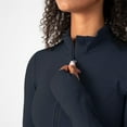 thumbnail image 5 of YITTY Active Women's UltraLuxe Cropped Full Zip Jacket, Athleisure, 4-Way-Stretch, Thumbholes, Deep Navy, M, 5 of 8