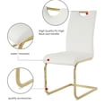 thumbnail image 7 of Sumdeal 47" Modern Round Glass Dining Table Room Sets for 4,Dining Table with 4 PU Leather Dining Chairs,Glass Table and 4 White C-shaped Chairs with Golden Leg, 7 of 7