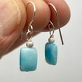 thumbnail image 2 of Hemimorphite, Flat Rectangle Bead Drop/Dangle Earrings | 1 1/4" Long | Blue |, 2 of 9