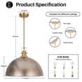 thumbnail image 2 of Modern Pendant Light, 18"Farmhouse Pendant Light Industrial Large Dome Antique Silver Chandelier Ceiling Hanging Lighting for Dining Room Kitchen Island Bar Hallway Entryway, 2 of 12