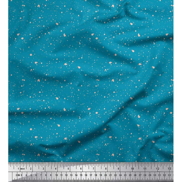 Soimoi Blue Heavy Canvas Fabric Brush Stroke Abstract Print Sewing Fabric Yard 58 Inch Wide