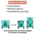 thumbnail image 4 of Whole Sale Deals Spring Gardening Special: Dual Stackable Planters with Wheels - 6-Tier PVC Planter for Strawberries, Herbs & Vegetables, Teal, 4 of 6