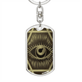 thumbnail image 5 of Celestial Eye Stainless Steel or 18k Gold Premium Swivel Dog Tag Keychain, 5 of 16