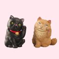 thumbnail image 6 of UDIYO 5Pcs Miniature Lucky Cat Beckoning Shape Decoration PVC Fengshui Cat Figurine Model for Garden Decor, 6 of 7