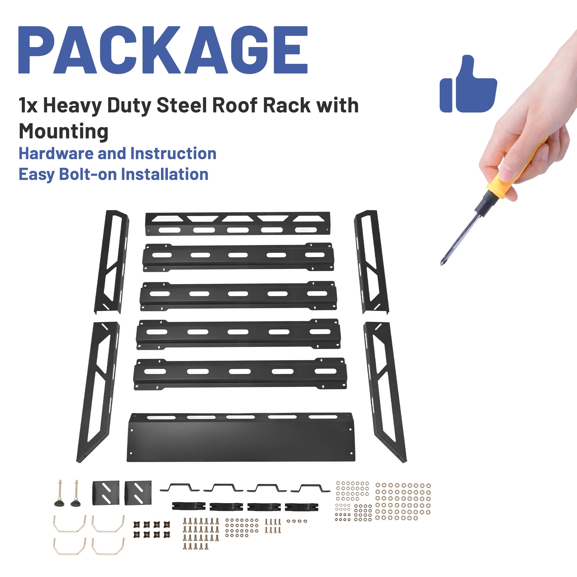 KOJEM 51 x 39 inch Roof Rack Cargo Carrier, SUV Basket Holder,Top Luggage Storage Holder Roof Basket for Travel