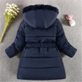 thumbnail image 7 of AherBiu Girls Puffer Coat Winter Clothes Zipper Button Stand Collar Belted Waist Hooded Quilted Jacket Outwear, 7 of 7