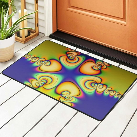 ZICANCN Fractal Symmetry Template Area Rugs Doormat , Facecloth Non-Slip Floor Mat Rug for Living Room Kitchen Sink Area Indoor Outdoor Entrance 72"x48"