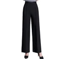 thumbnail image 3 of Cutuoiiu Women's Fashion Solid Color High Waist Wide Leg Loose Fit Casual Pants Casual Business Suit Trousers Gifts, 3 of 4