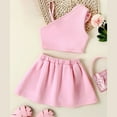 thumbnail image 4 of Kids Toddler Baby Girls Spring Summer Sling Shoulder Suspenders Top Bow Tie Skirts Outfits Clothes, 4 of 7