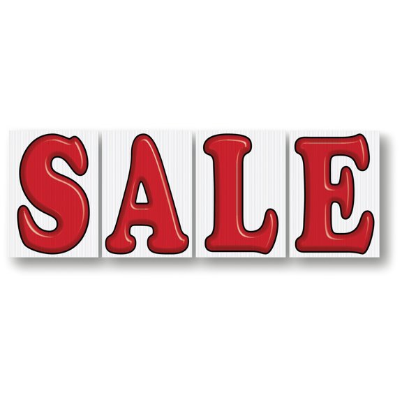 Jumbo Under The Hood Sign Kit - "Sale" - Red - 29ʺW x 41"H - 4 Panels
