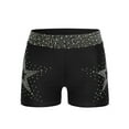 thumbnail image 3 of Hansber Kids Girls Dance Gymnastics Shorts Shiny Rhinestones Elastic Waistband Yoga Tennis Shorts Hot Pants Black 8, 3 of 7
