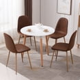 thumbnail image 5 of COSVALVE Dining Chairs Set of 4 Modern PU Leather Cover Cushion Seat Side Chair, Accent Chairs with Metal Legs for Kitchen Dining Room (Brown), 5 of 10