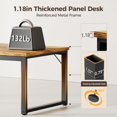 thumbnail image 4 of unbranded 40 Inch Computer Desk, 1.2" Thick Modern Simple Study Writing Table, Heavy Duty Industrial Office Desk for Home Bedroom Workstation, Brown, 4 of 18