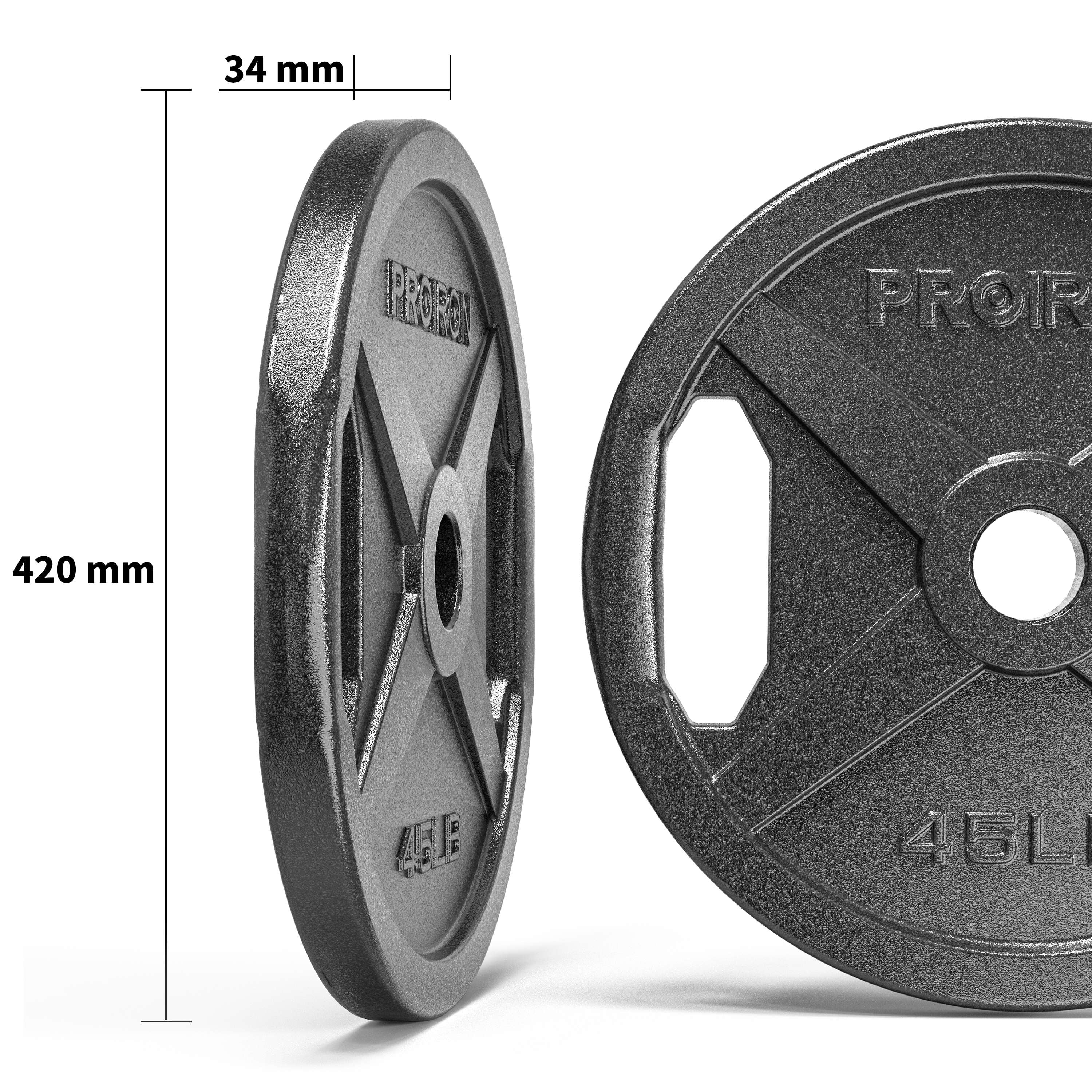 PROIRON Cast Iron Olympic Plate 45Lb, Single