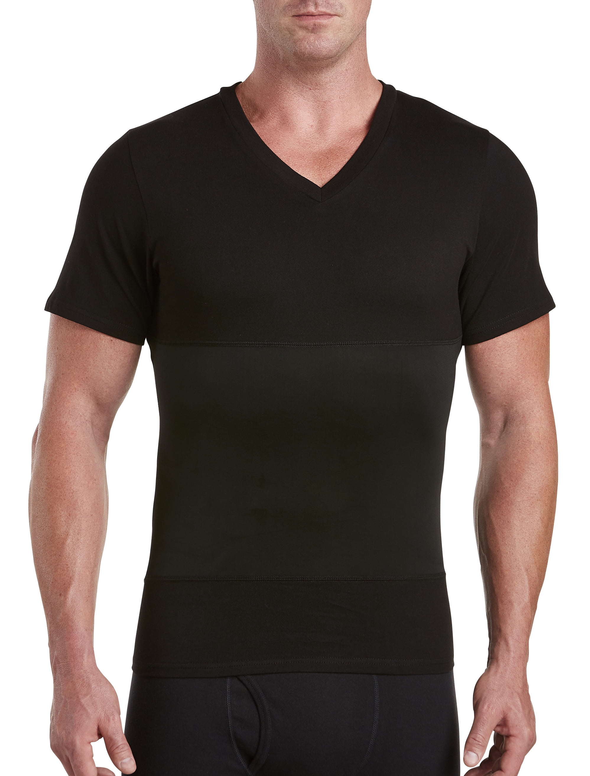 Harbor Bay - Men's Big & Tall Harbor Bay Shapewear V-Neck T-Shirt ...