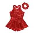 thumbnail image 3 of JanJean Girls Sparkle Dance Clothes for Jazz Latin Hip Hop Ballet Ballroom Dance Costume Backless Red 6, 3 of 7