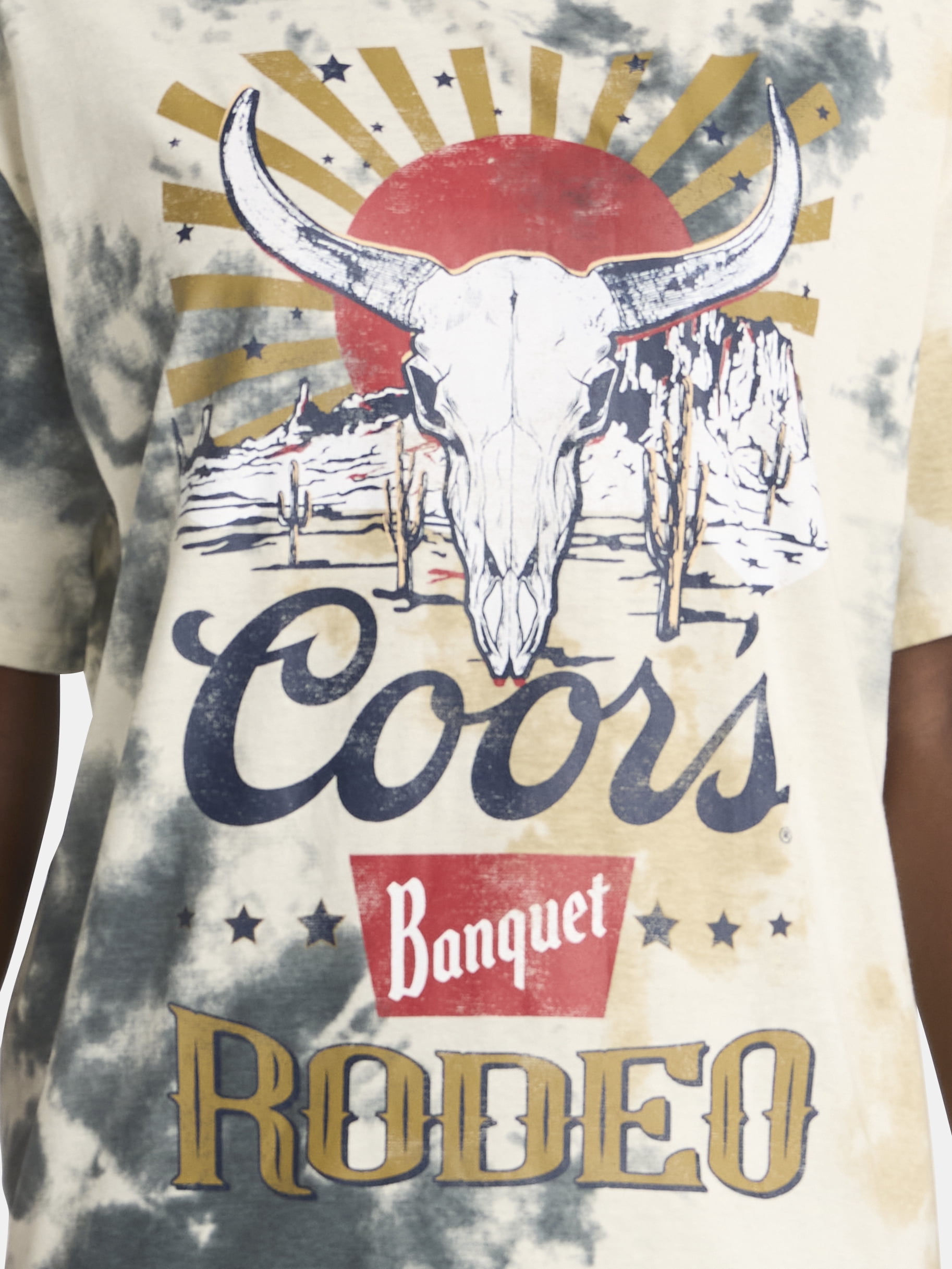 Coors Light Women's Oversized Graphic Tee with Short Sleeves, Sizes XXS-XXL
