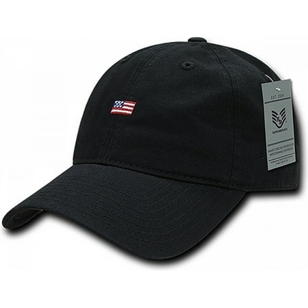 RapDom Small USA Flag Relaxed Graphic Mens Cap [Black -
