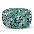 thumbnail image 1 of Tropical Pouf Cover with Zipper, Digital Illustration Monstera Leaves Jungle Watercolor Gradient Nature, Soft Decorative Fabric Unstuffed Case, 30" W X 17.3" L, Shamrock Green Black, by Ambesonne, 1 of 5