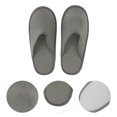 thumbnail image 3 of Unique Bargains 1Pair Disposable Slippers Foldable Closed Toe Hotel Slippers Light Gray, 3 of 5