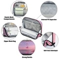thumbnail image 4 of Standing Pencil Case with Base Large Capacity Stationery Pouch Pen Bag with Zipper for Women Men Pink Butterflies Flying, 4 of 7