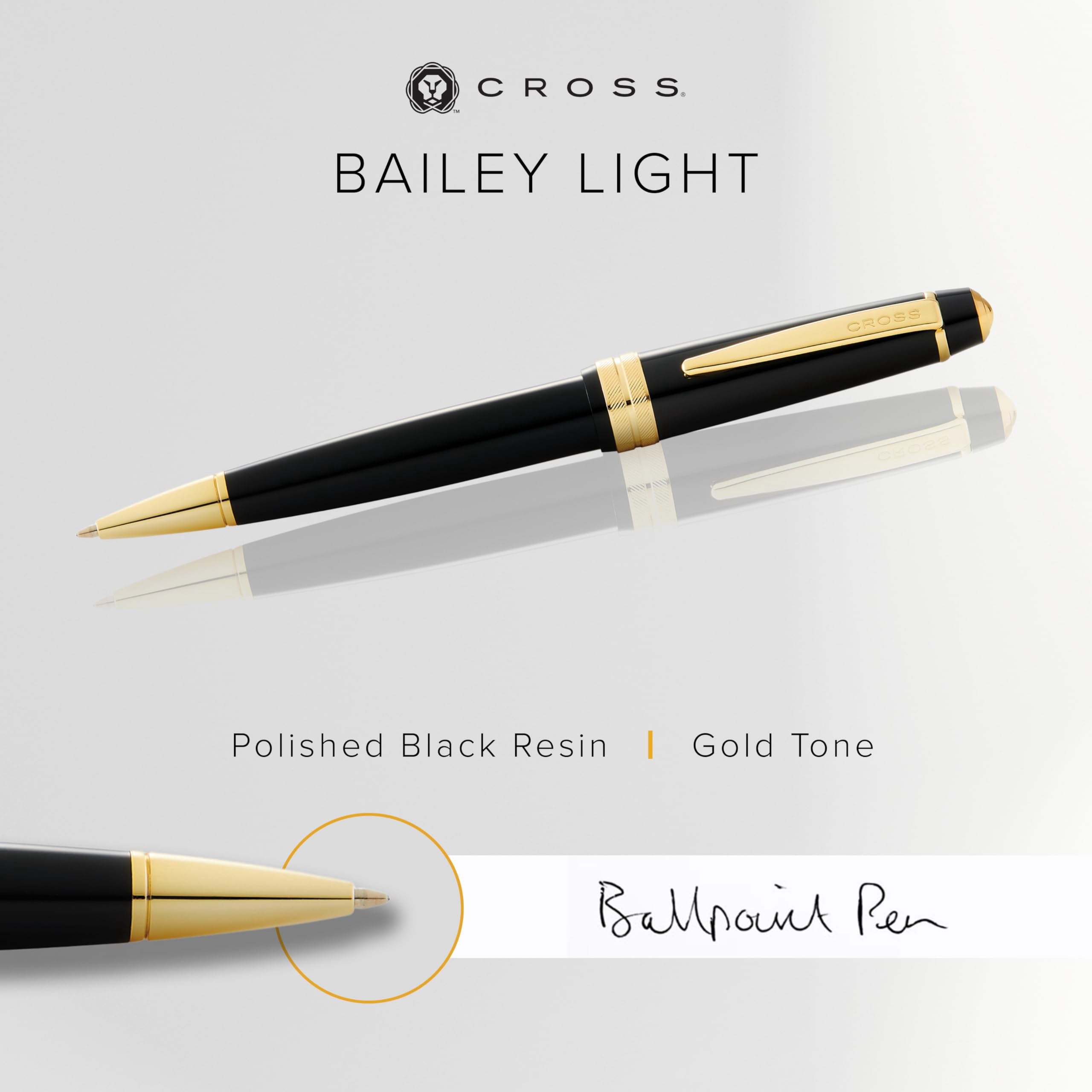 Cross Bailey Light Polished Black Resin and Gold Tone Ballpoint Pen