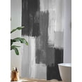 thumbnail image 4 of Sheer Curtains 84 Inches Long, Black Abstract Semi Sheer Curtains Light Filtering Window Treatment, Grey Geometric Oil Painting Vintage Ombre Privacy Voile Drapes for Living Room Bedroom 52x84 Inch, 4 of 7