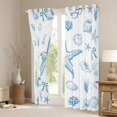 thumbnail image 3 of Manfei Vintage Starfish Bowknot Blackout Curtains,Coral Shell Beach Curtains Pack of 2 (42x84 Each), 3 of 6