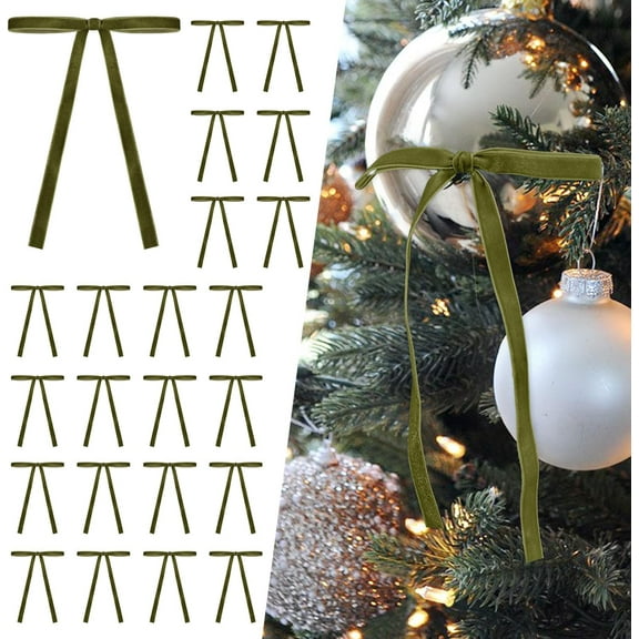 5*7 inch Burgundy Velvet Christmas Tree Bows, Elegant Bows Ornaments for Door Garland Vintage Wreath, Perfect Christmas Decorations(24 Pcs)