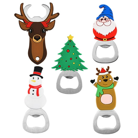 HOOWIFFY 5-Pack Stainless Steel Bottle Opener Set, Beer Bottle Openers for Parties and Home Use