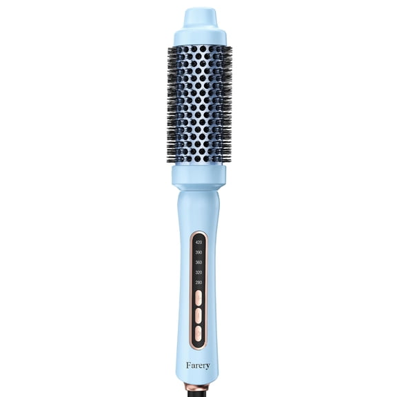 FARERY 1.5" Thermal Brush, Heated Round Brush for Short to Medium Hair Styling, Blue