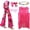 Pink, variant on 5 Pcs 60s 70s Hippie Costume Disco Outfits Fringe Vest Boho Bell Bottoms Peace Accessories Set Halloween for Women