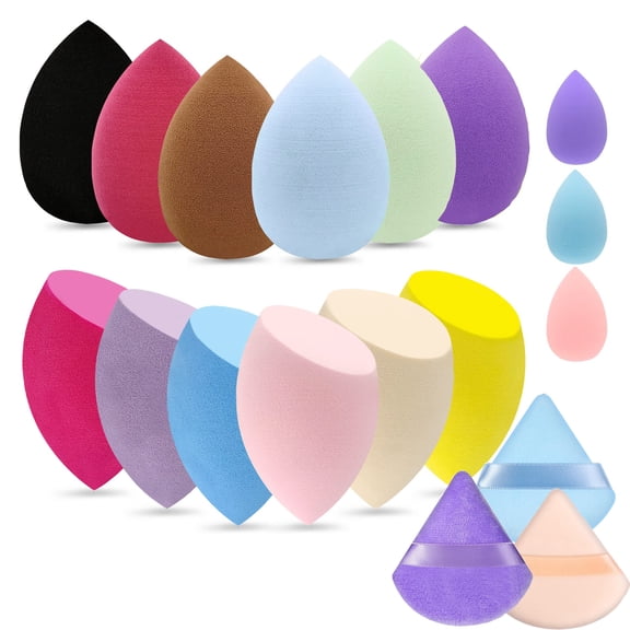 18 Pcs Makeup Sponge Set, Lefiocky Flawless Soft Setting Face Puffs Triangle Powder Puff