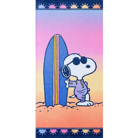 Peanuts Snoopy Kids Beach Towel, cotton, 0.2"H x 28"W x 58"L