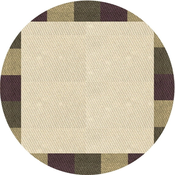 Ahgly Company Machine Washable Indoor Round Transitional Golden Blonde Gold Area Rugs, 4' Round