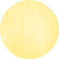 thumbnail image 1 of Ahgly Company Indoor Round Solid Yellow Modern Area Rugs, 6' Round, 1 of 4