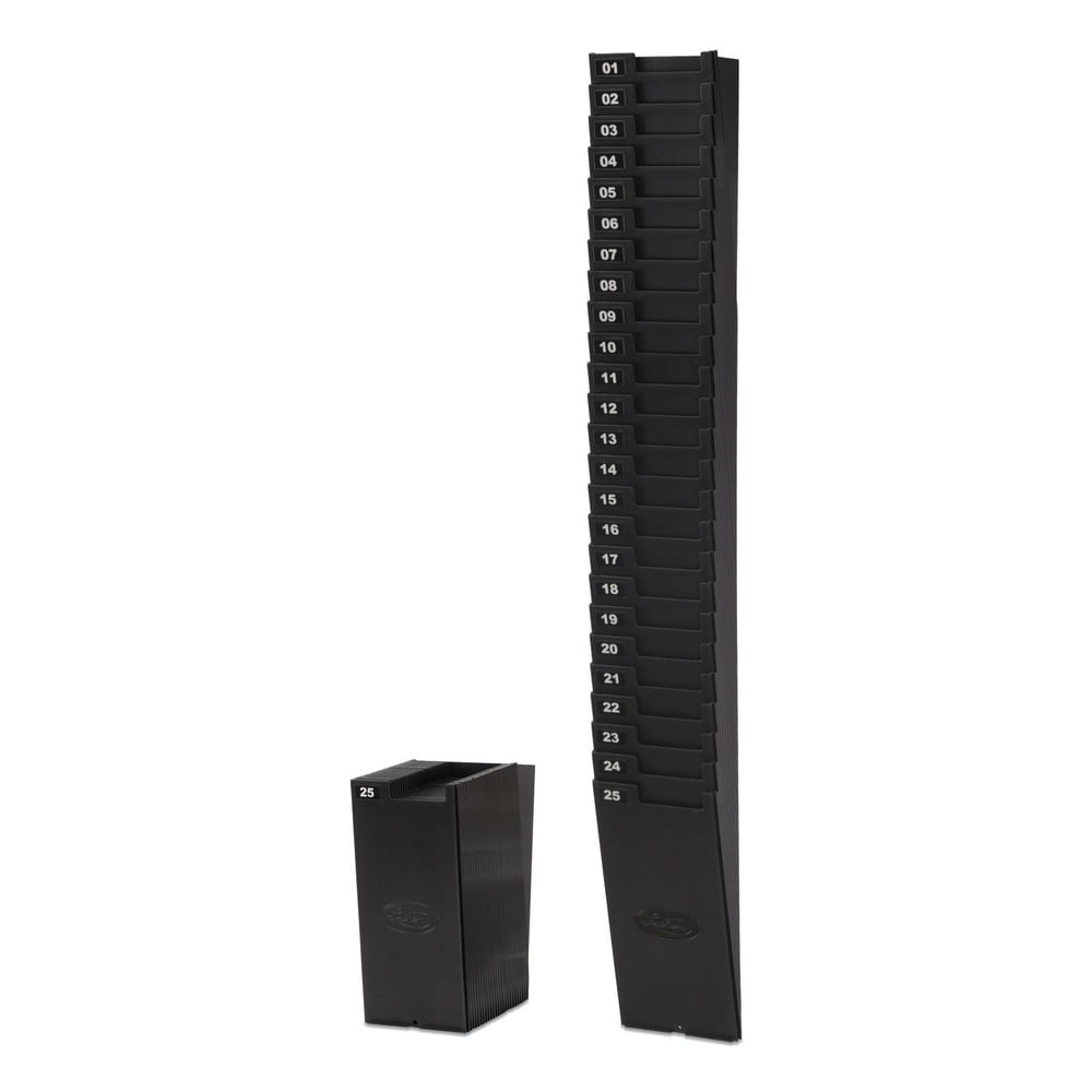 Lathem Time Expandable Time Card Rack, 25-Pocket, Holds 9" Cards, Plastic, Black -LTH259EX
