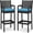 Water blue, variant on Ataujin Outdoor Wicker Bar Stools, 30 Inch Bar Height Patio Barstools with Backrest & Footrest, All-Weather Wicker Rattan Bar Chairs 2pack