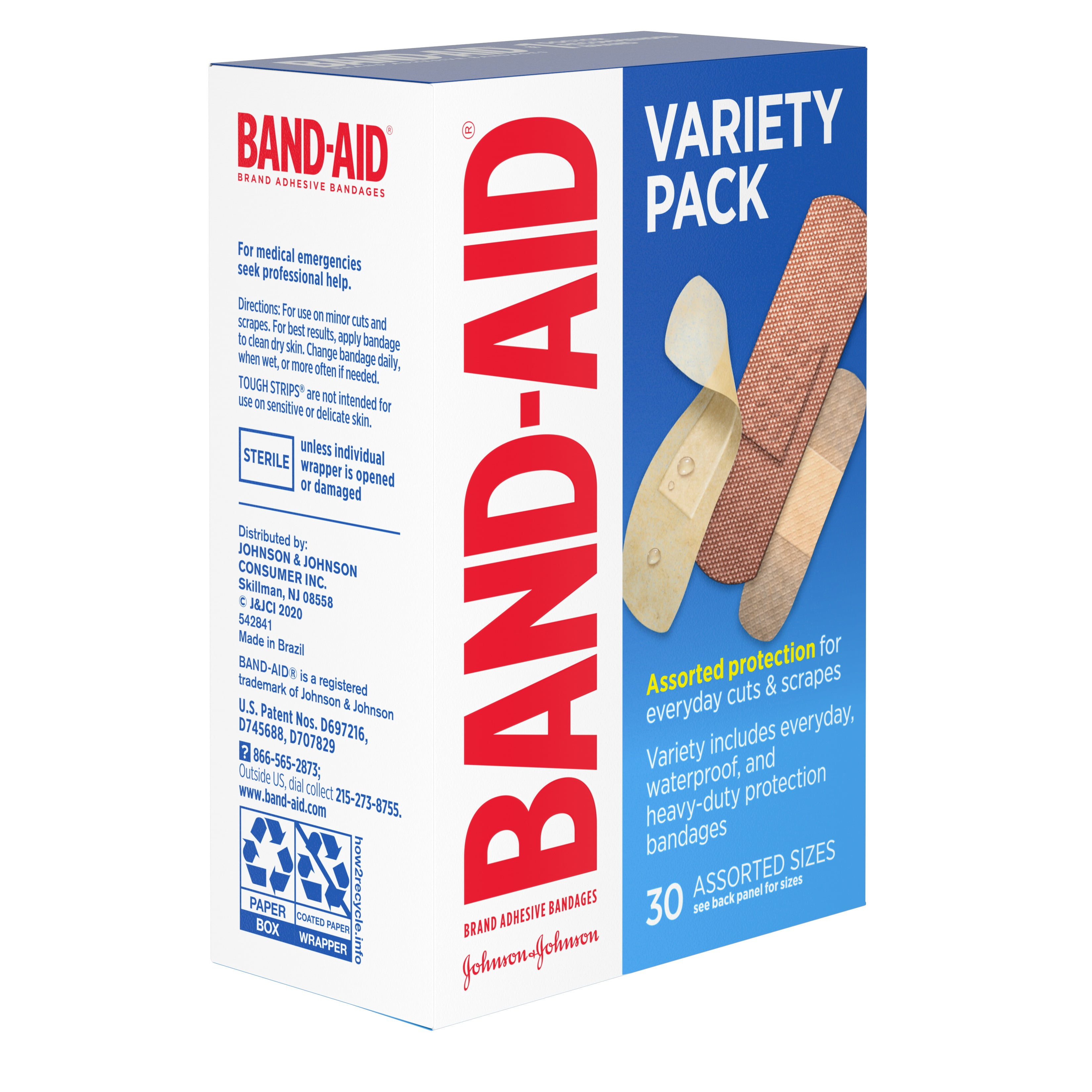 Band-Aid Brand Adhesive Bandages Variety Pack, Assorted Sizes, 30 ct (Pack of 6)