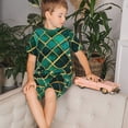 thumbnail image 4 of Fotbe Green Mosaic Glass Pijama Estampada de 2 Piezas para Niños – Ropa de Dormir de Manga Corta Cómoda para Niños y Niñas, Camiseta y Shorts de Algodón-XX-Large, 4 of 6