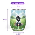 thumbnail image 5 of Happy Easter Hello Spring Newfoundland Playing Football 12oz Stainless Steel Wine Tumbler Insulated Cup with Lid Newfie Dog Lover Gifts - 13003, 5 of 5
