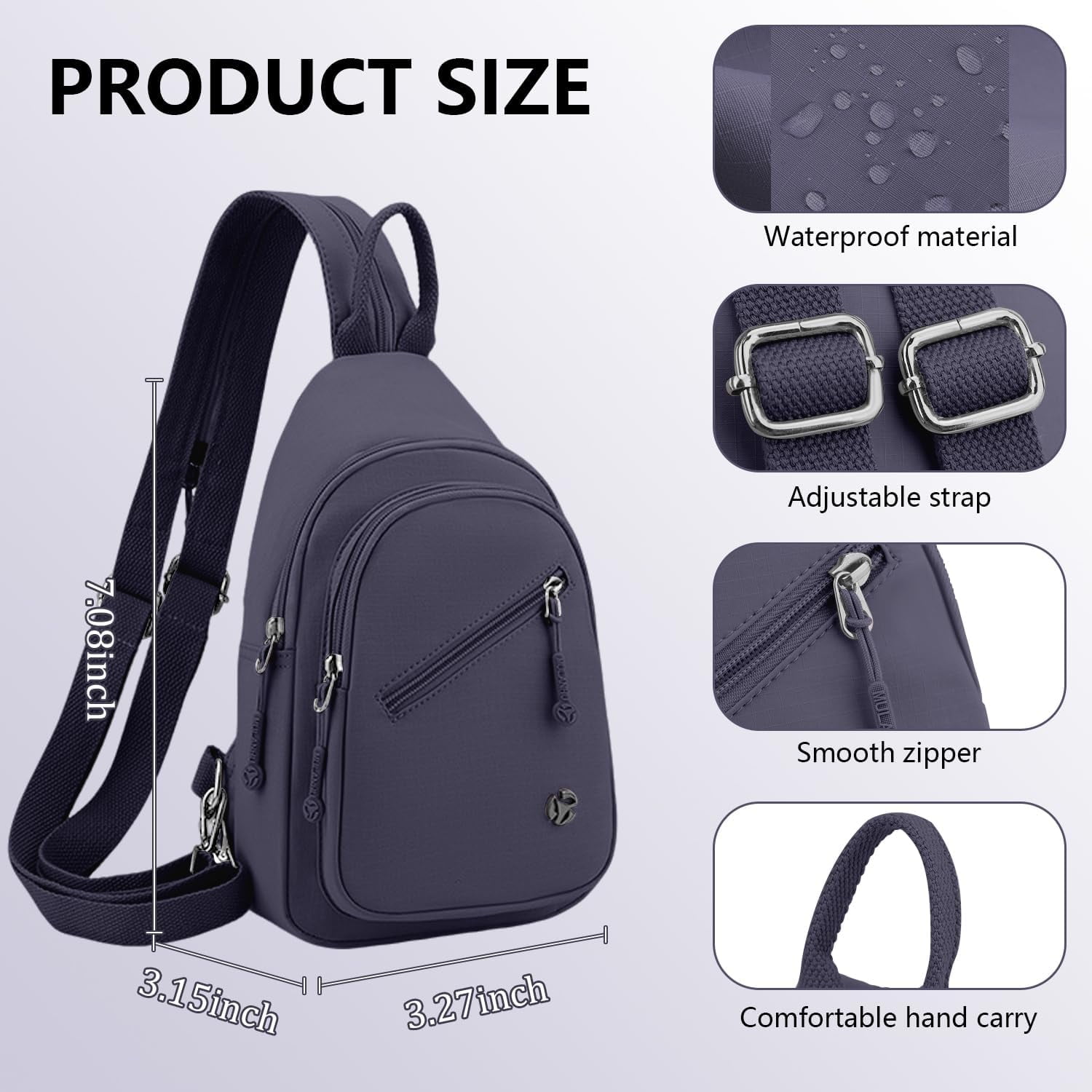 Crossbody Bag for Women, Multi-Pocket Waterproof Shoulder Carry Bag, Sling Bag Backpack for Travel/Outdoor/Hiking/Daily Use
