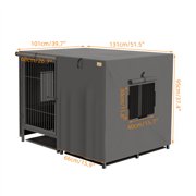 BingoPaw Heavy Duty Metal Dog Crate with Cover, Divider & Tray, 51.5L x 39.3W x 39.3H