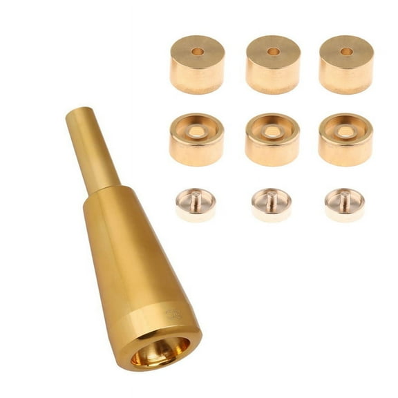 1 Set Trumpet Valve Finger Buttons Trumpet Parts for Trumpet -Golden & 1x 3C Trumpet Mouthpiece Gold Metal Trumpet for or Conn and Trumpet C Trumpet