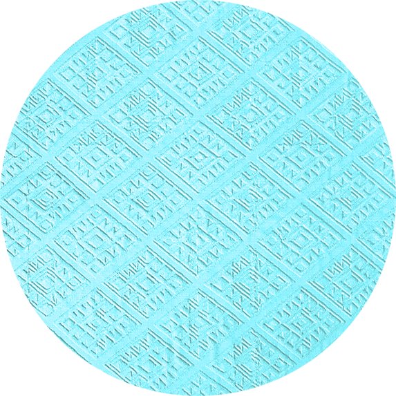 Ahgly Company Indoor Round Solid Light Blue Modern Area Rugs, 6' Round